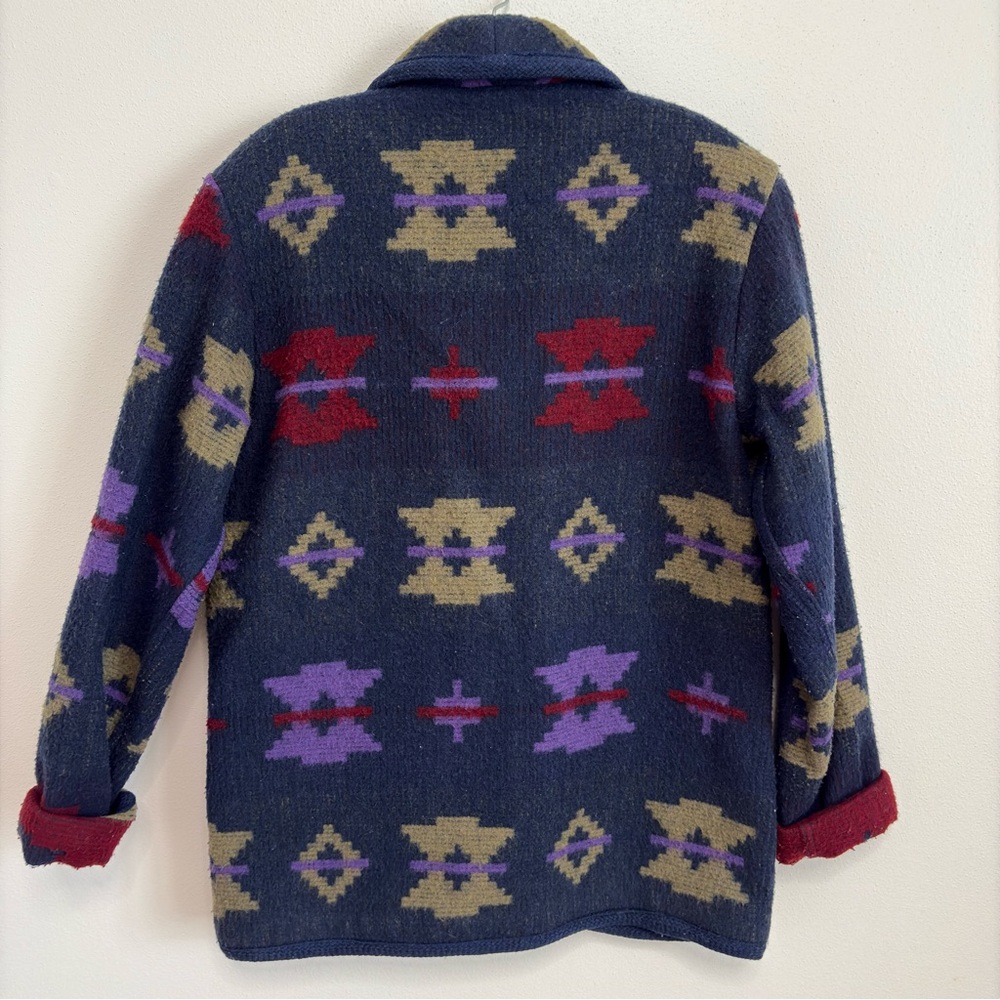 VINTAGE WOOLRICH Aztec Wool Southwestern Women’s Coat Sz M - Picture 3 of 10
